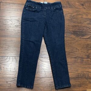 Ruby Rd. Women's Deep Indigo Straight Leg Jeans 8 P EUC!